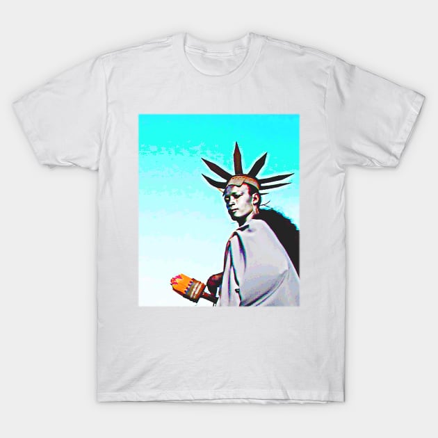 Statue of Liberty Costume New York USA T-Shirt by Marccelus